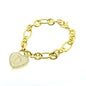 14K Gold Plated Initial Heart Bracelet