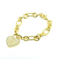 14K Gold Plated Initial Heart Bracelet