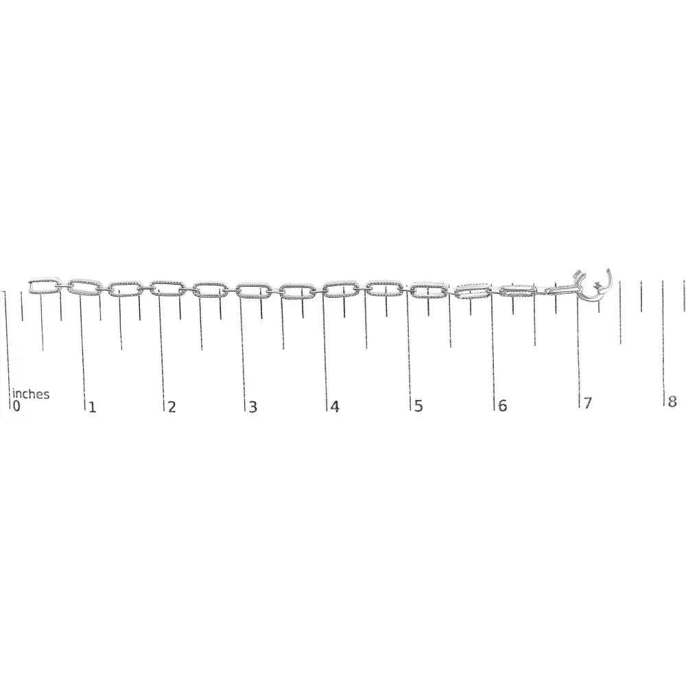 1.00 ct Diamond Paperclip Link Bracelet in 14K White Gold 7 Inch