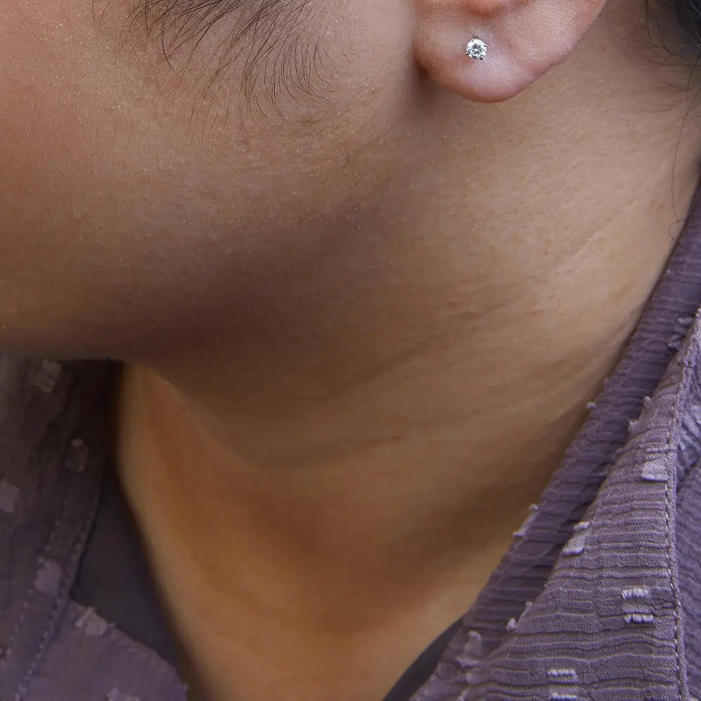 1 Cttw Round Brilliant Diamond Stud Earrings in 14K White Gold