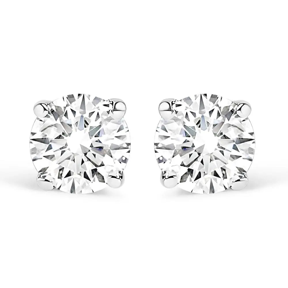 1 Cttw Round Brilliant Diamond Stud Earrings in 14K White Gold