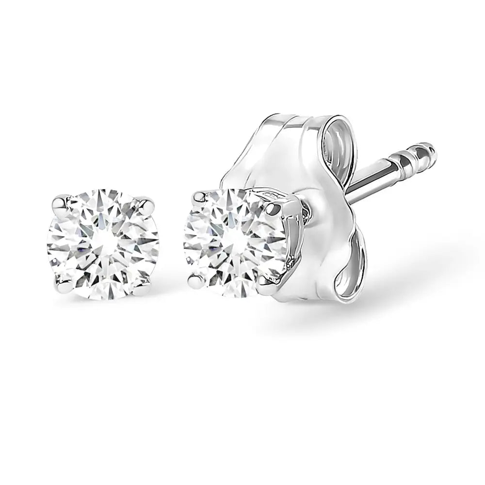 1 Cttw Round Brilliant Diamond Stud Earrings in 14K White Gold