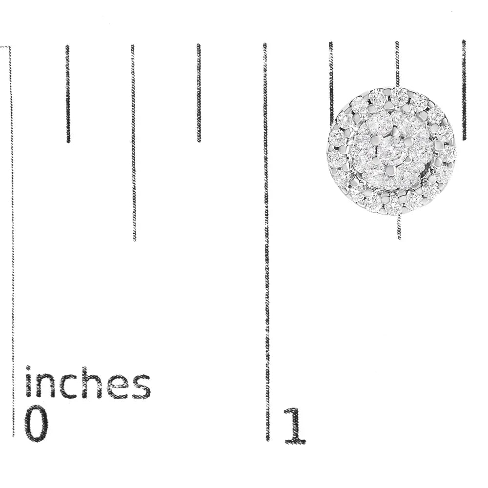 1/2 Cttw Diamond Triple Halo Cluster Button Stud Earrings in 14K White Gold