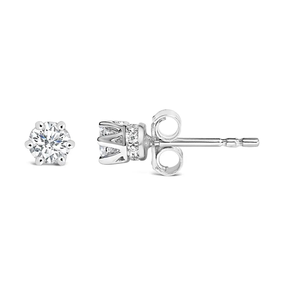 1/2 Cttw Lab-Grown Diamond 14K White Gold Hidden Halo Stud Earrings