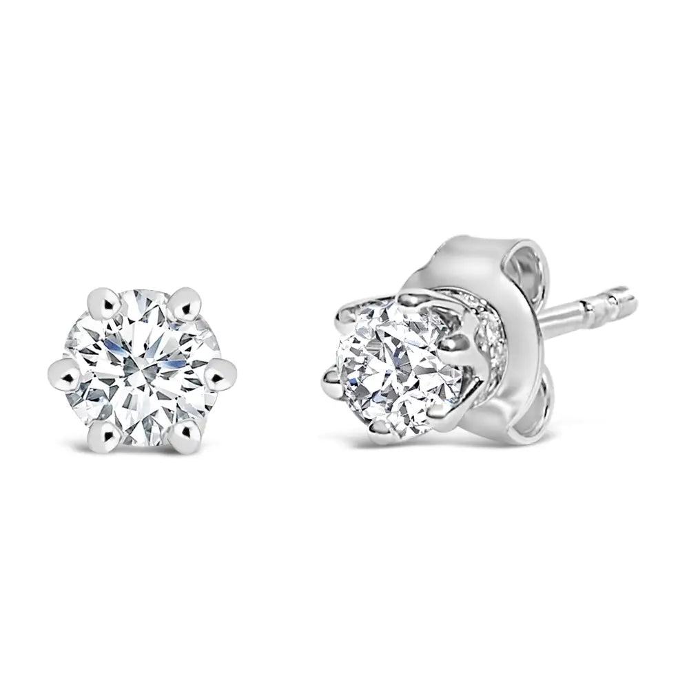 1/2 Cttw Lab-Grown Diamond 14K White Gold Hidden Halo Stud Earrings