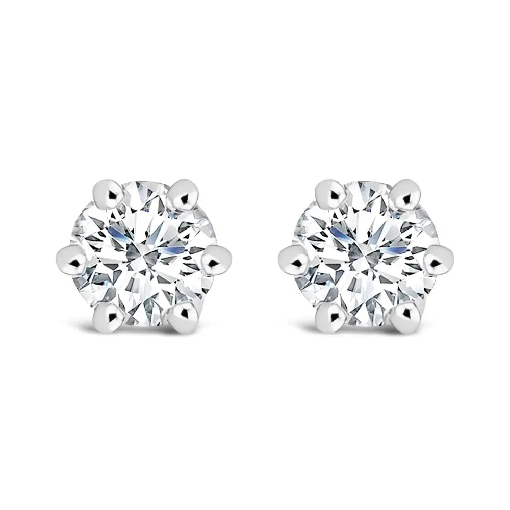 1/2 Cttw Lab-Grown Diamond 14K White Gold Hidden Halo Stud Earrings