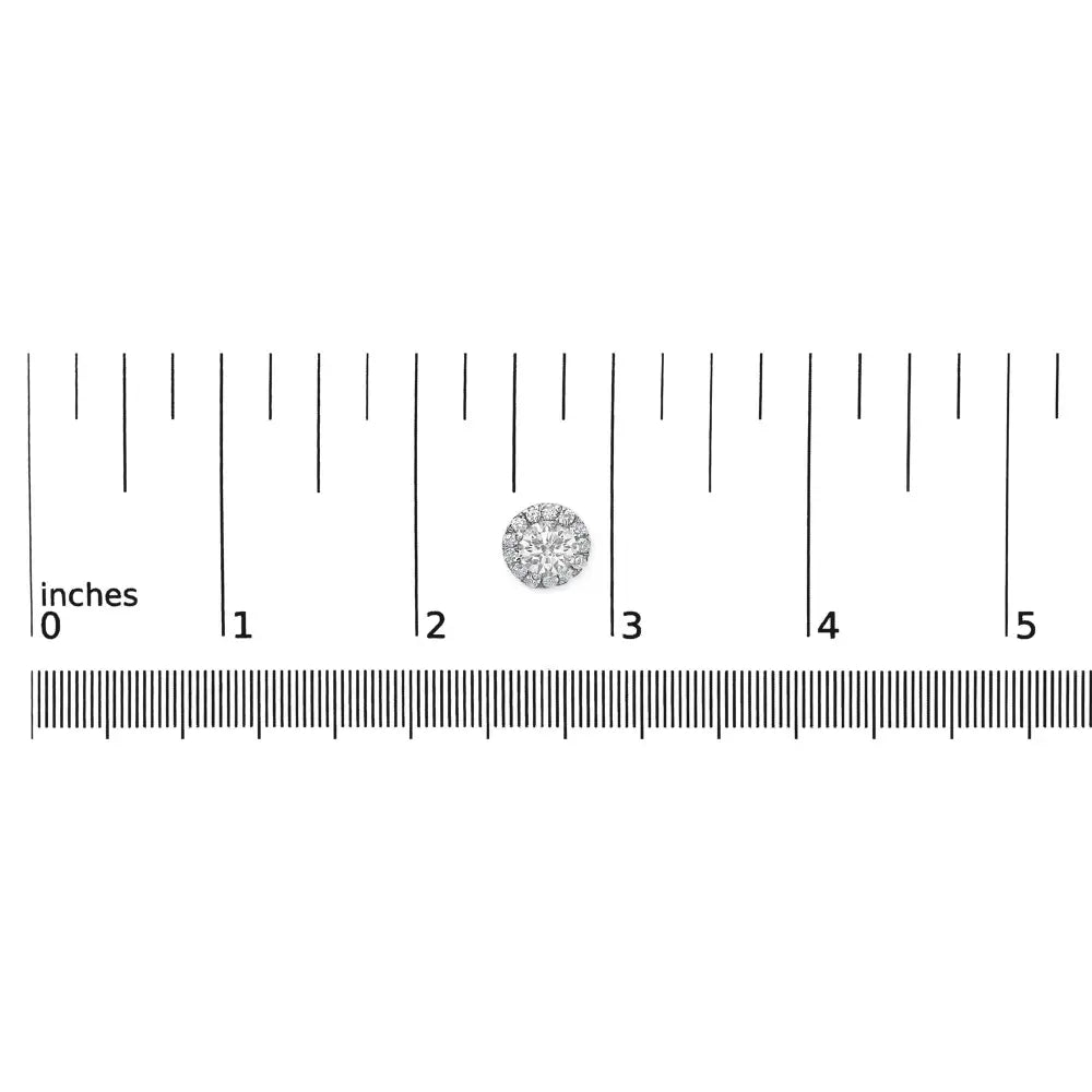 14K White Gold 3/4 Cttw Lab-Grown Diamond Floating Halo Stud Earrings