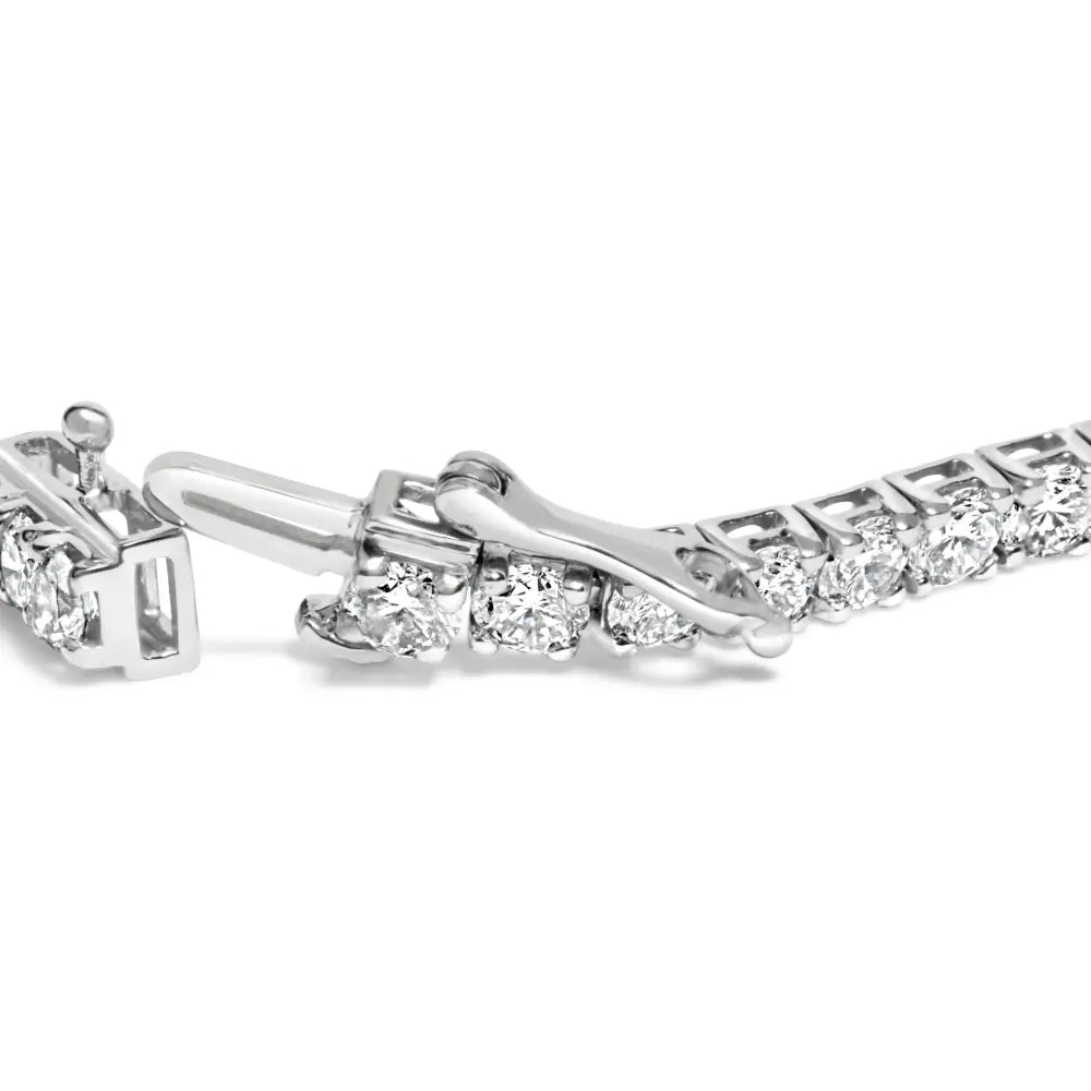 7.0 cttw Lab Grown Diamond 4-Prong 14K White Gold 7" Tennis Bracelet