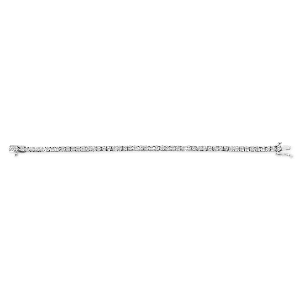 7.0 cttw Lab Grown Diamond 4-Prong 14K White Gold 7" Tennis Bracelet