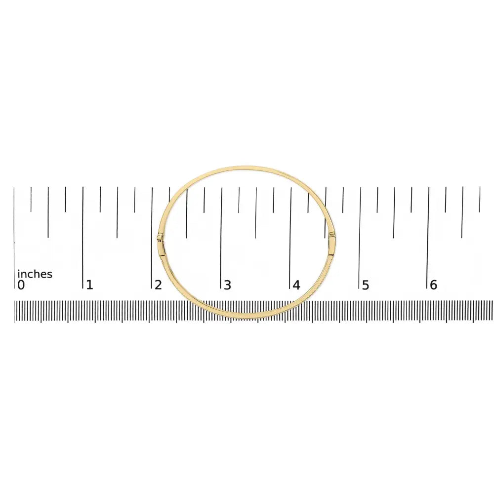 14K Yellow Gold 1/3 Cttw Diamond Half Eternity Bangle Bracelet 7.75