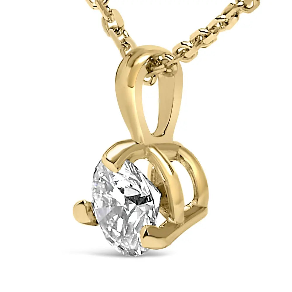 14K Yellow Gold 3/8 CTTW Round Diamond Martini Solitaire Necklace 18