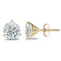 14K Yellow Gold 8mm Round Cut Crystal Studs