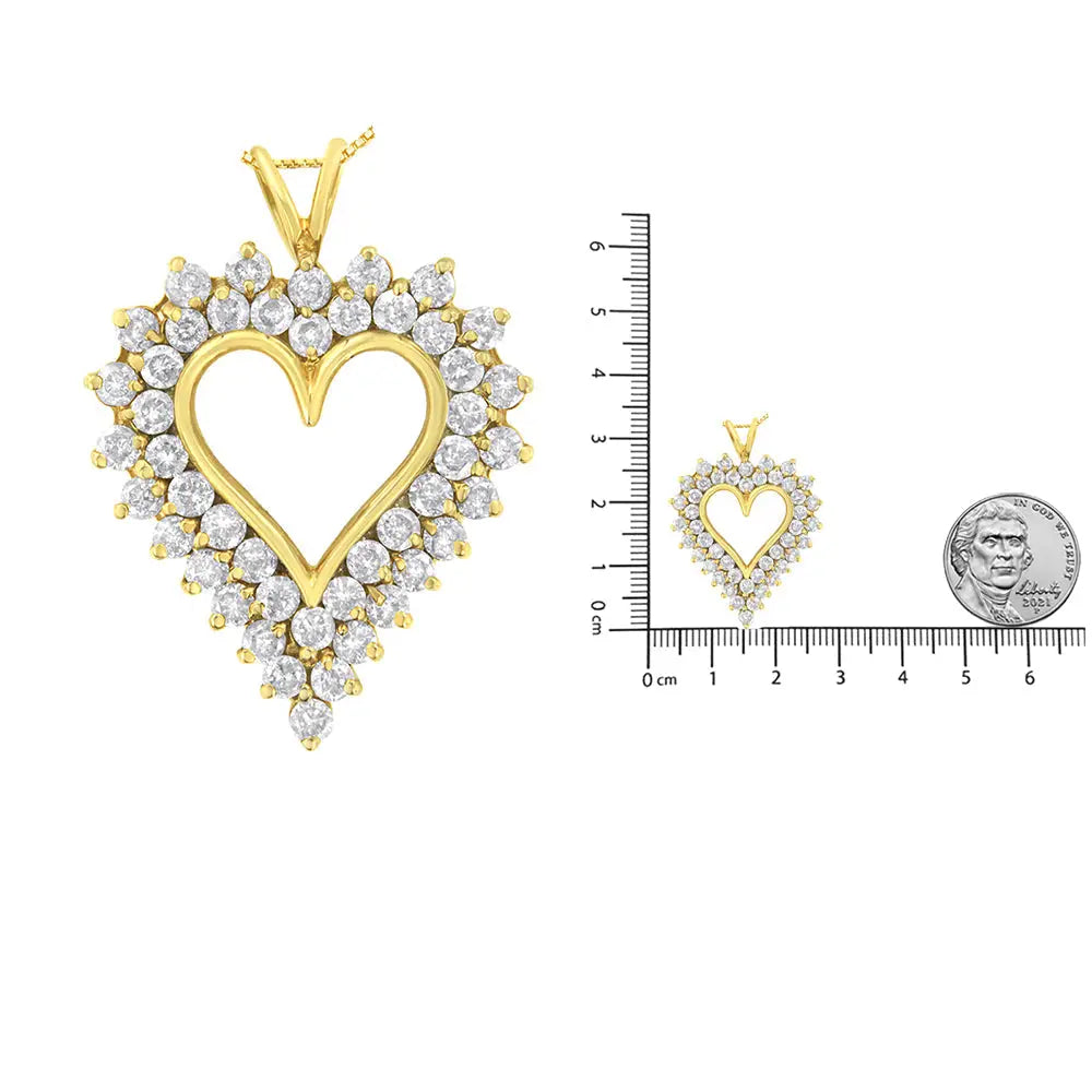 4.0 Cttw Round Diamond Cluster Heart Pendant in Sterling Silver