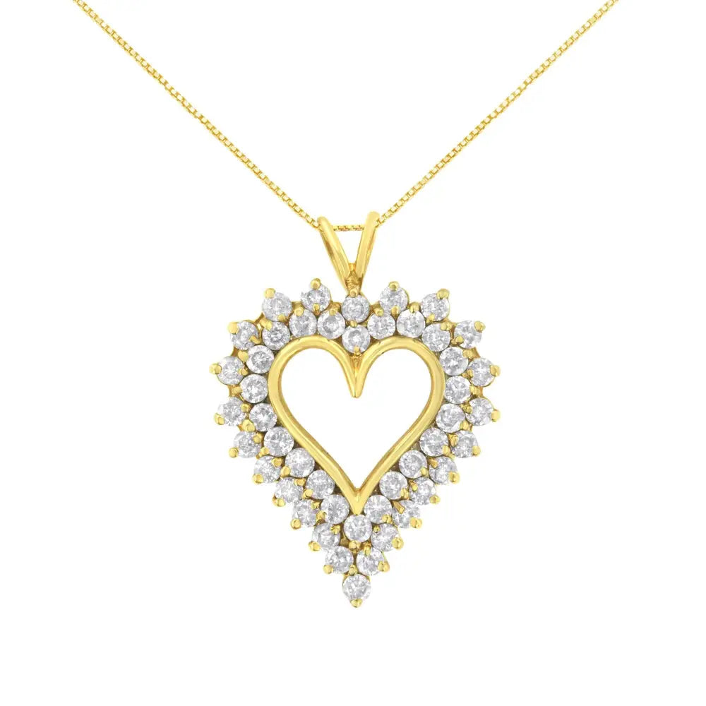 4.0 Cttw Round Diamond Cluster Heart Pendant in Sterling Silver