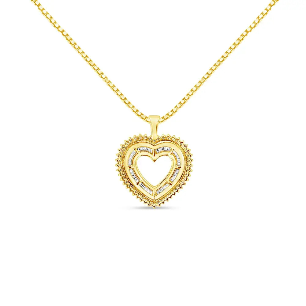 1.0 Cttw Diamond Composite Heart Pendant in Gold Plated Silver