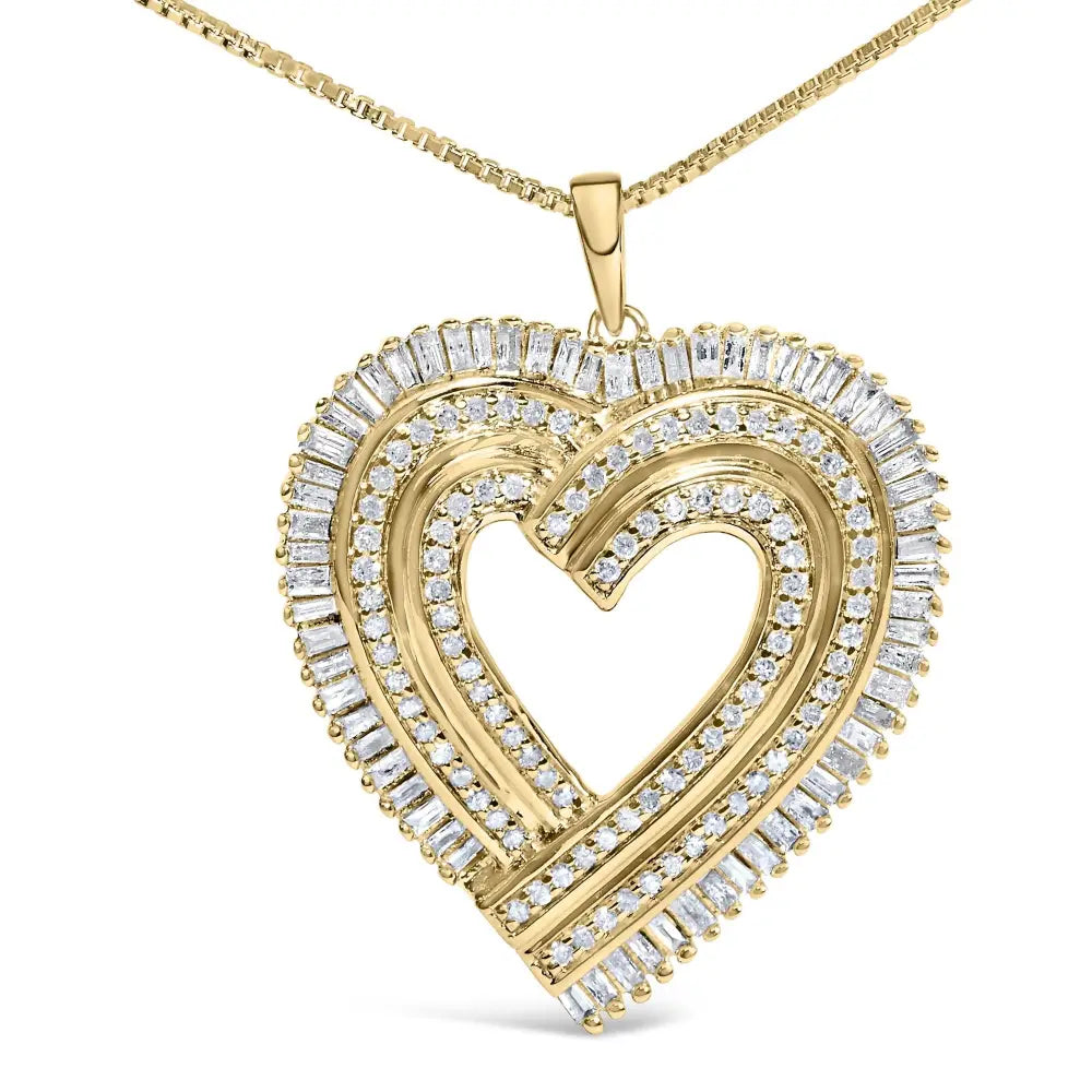 1/4 Cttw Diamond Composite Heart Pendant in 14K Gold Plated Silver