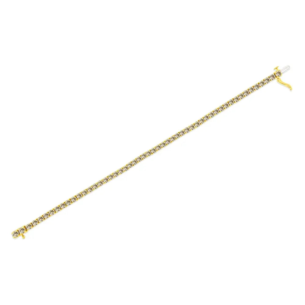 8.0 Cttw Natural Diamond Tennis Bracelet in 14K Gold Plated Silver