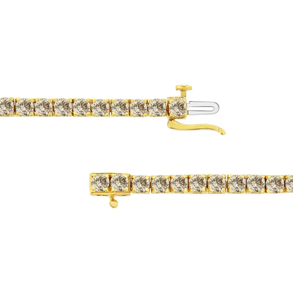 8.0 Cttw Natural Diamond Tennis Bracelet in 14K Gold Plated Silver