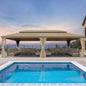 [14X28FT] Alora Extra-Large Hardtop Gazebo With Galvanized Steel Double Roof, Curtains And Netting (SAK85731)