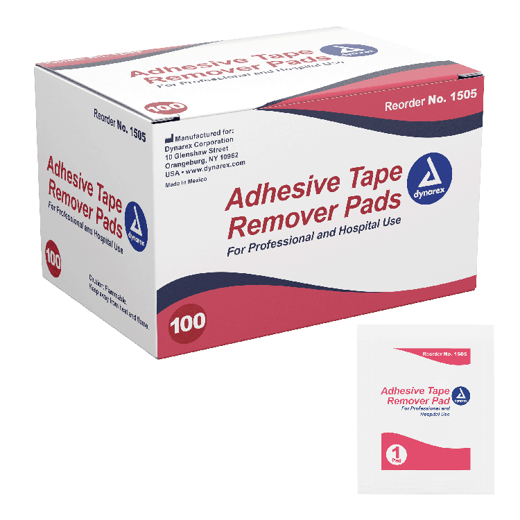 Dynarex Adhesive Tape Remover Pad, 100ea/bx, 10bxs/case (1000 Count)