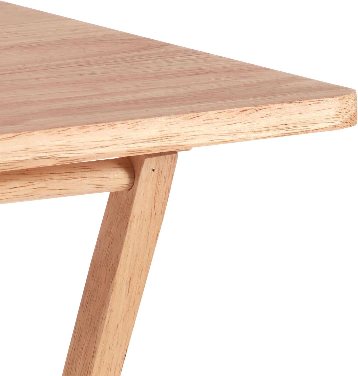 TV Dinner Tray Table Set of 4 With Storage Rack Natural