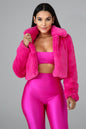 Fur coat with collar in autumn and winter
