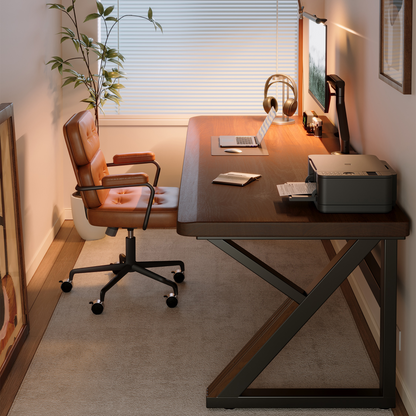 Solid Wood 63-Inch Extra Long Desk,Thickened Desk,Two Person Double Desk for ...