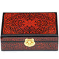 Pingyao Hand‑Painted Gold Foil Jewelry Box – Classical Chinese Peach Wood