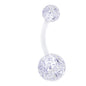 Bioplast Clear Acrylic Ball Glitter Belly Ring