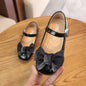 Korean bow tie girl's leather shoes princess shoes