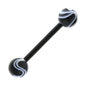 Bioplast Black Marble Barbell Tongue Ring