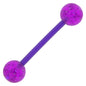 Bioplast Purple Glitter Barbell Tongue Ring