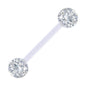 Bioplast Clear Acrylic Ball Glitter Barbell Tongue Ring