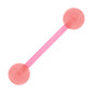 Bioplast Pink Glow In The Dark Barbell Tongue Ring
