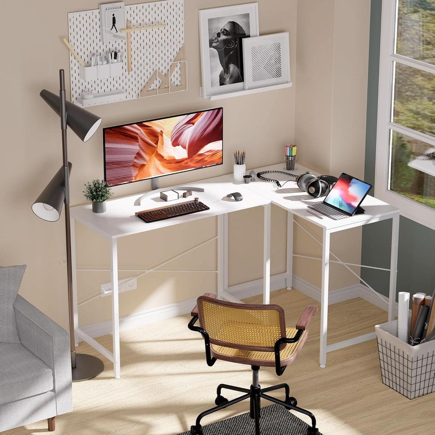 32 Inch Computer Desk With Storage Bag And Headphone Hook