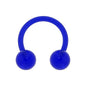 14G 3/8 Bioplast Electric Blue Barbell Circular Horseshoe