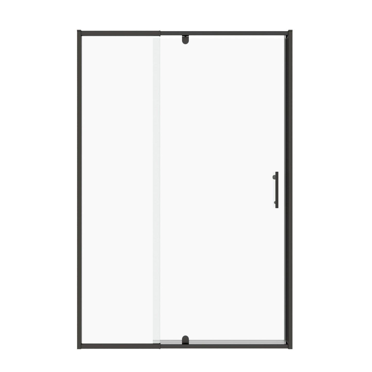 56-60in W x 71in H Pivot Swing Glass Shower Door, Matte Black, 6mm Clear SGCC