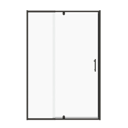 56-60in W x 71in H Pivot Swing Glass Shower Door, Matte Black, 6mm Clear SGCC