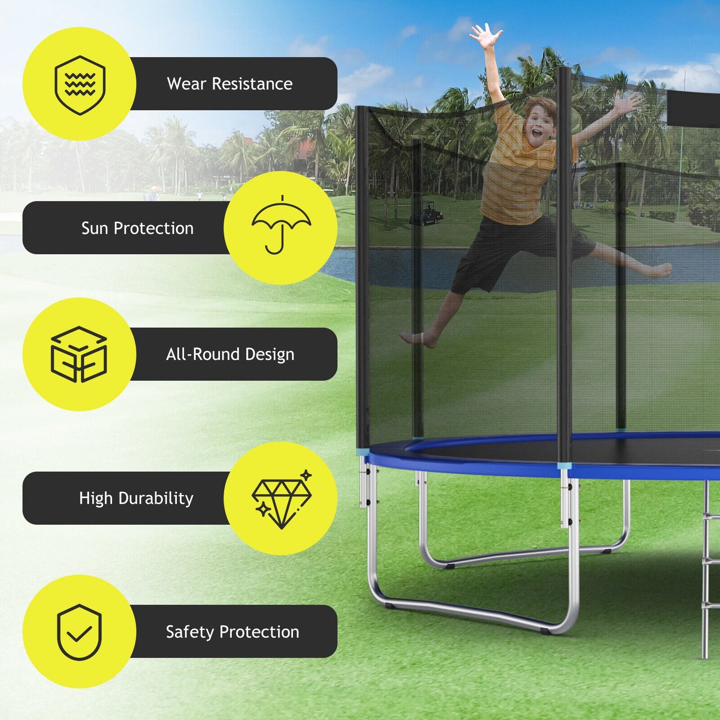 15/16 Feet Trampoline Replacement Safety Net-15 ft