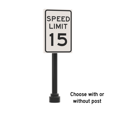 15 MPH Speed Limit Street Sign - Custom Printed 2x3 Tile - Made Using LEGO® Parts