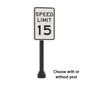 15 MPH Speed Limit Street Sign - Custom Printed 2x3 Tile - Made Using LEGO® Parts