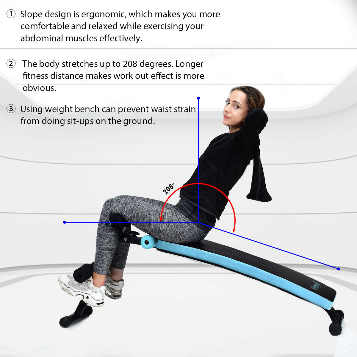 Folding Weight Bench Adjustable Sit-up Board Workout Slant Bench