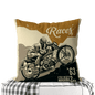Motorcycle-Themed Double-Sided Square Pillow