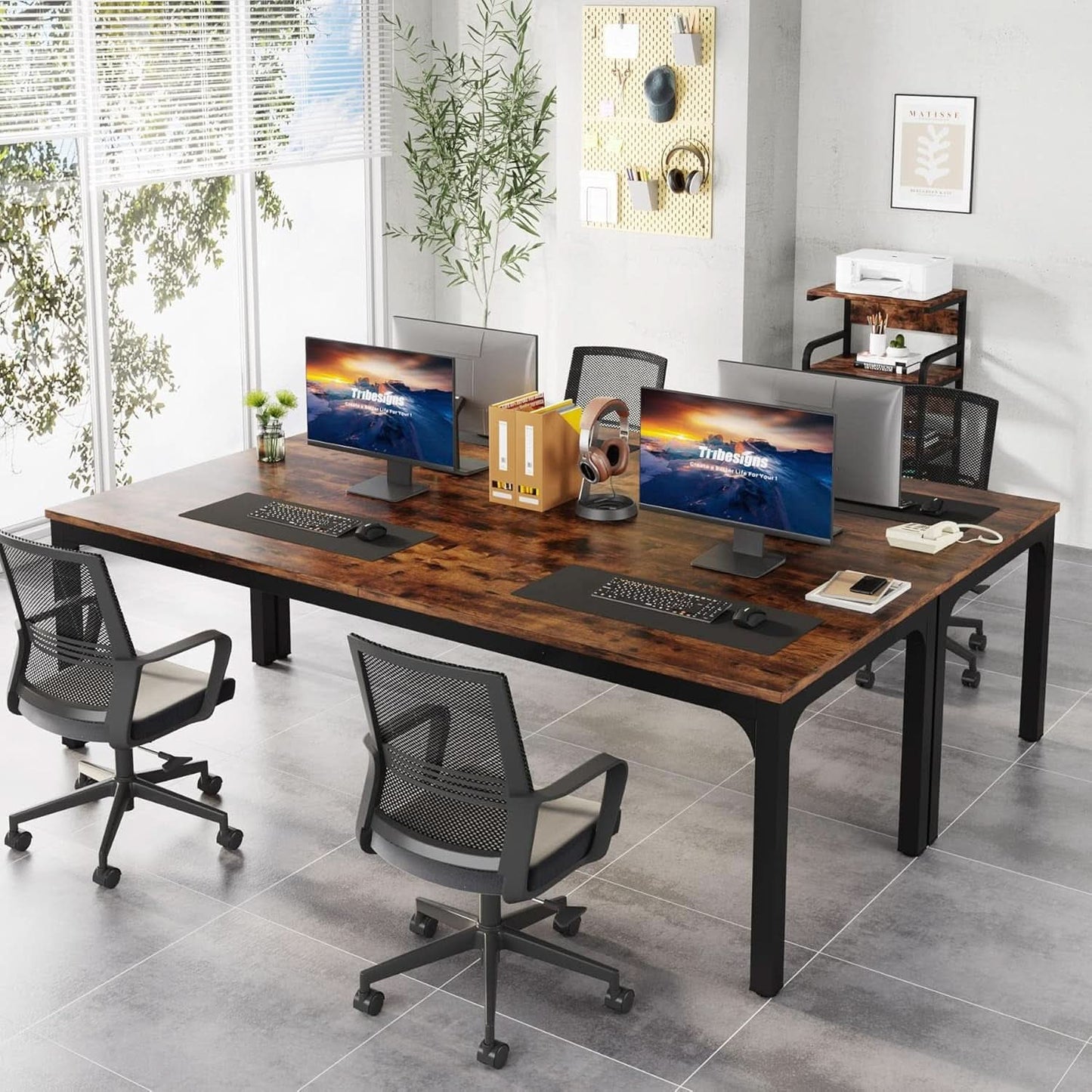 78 Inch Extra Long Two Person Computer Desk For Home Office