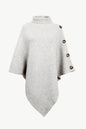 Turtleneck Buttoned Poncho