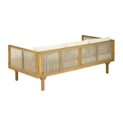 Outdoor Patio Sofa Acacia Wood Rope 67.5