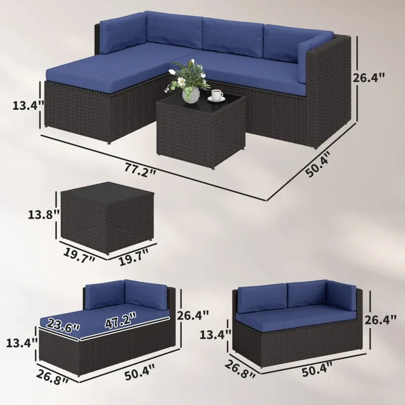 Comfortable Conversation Furniture Set,3 Piece Outdoor Furniture Set