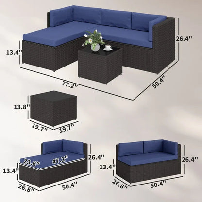 Comfortable Conversation Furniture Set,3 Piece Outdoor Furniture Set