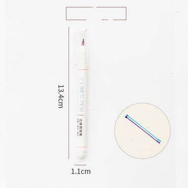 Students Use Two-Color Hand Account Pen To Mark Key Highlighter