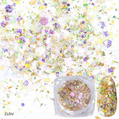 Nail Art Glitter 12 Color Light Change Onion Pink Symphony Glitter Sequin